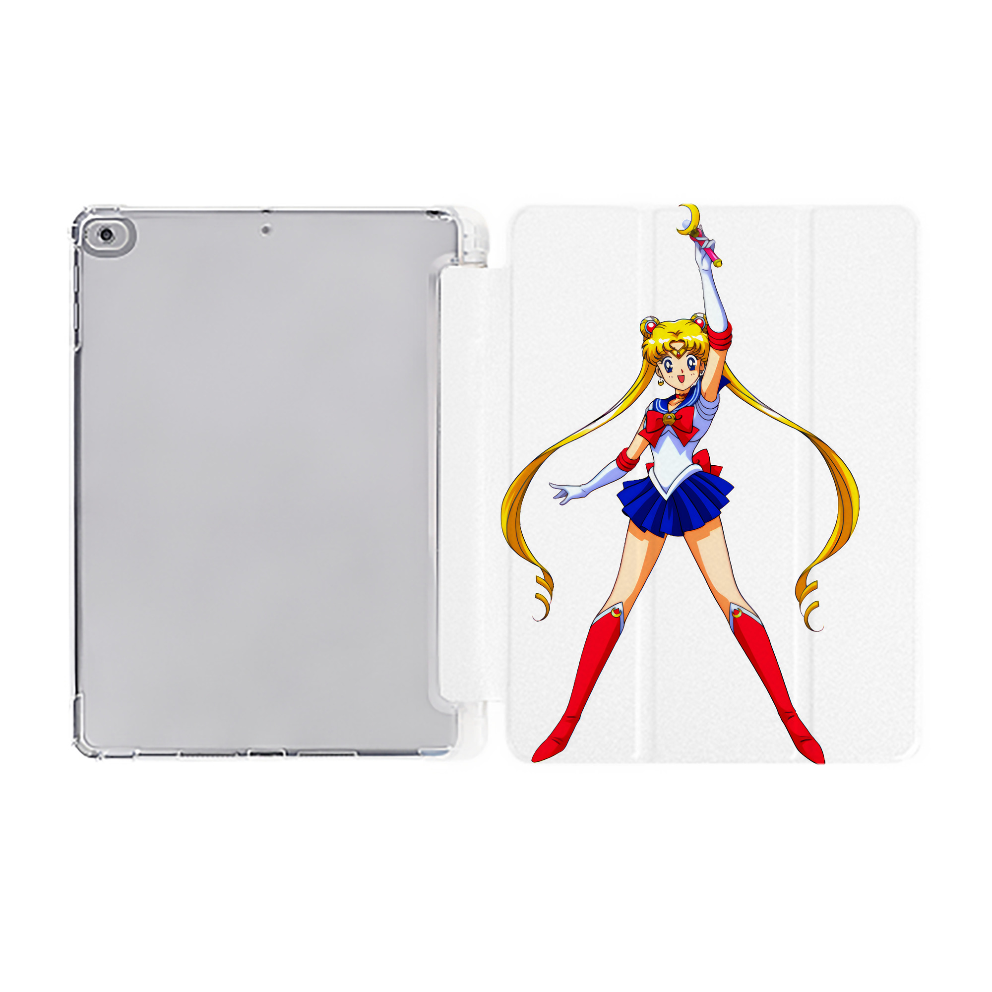 （画像用） 美少女戦士セーラームーン 月野 うさぎ つきの うさぎ Sailor Moon Tsukino Usagi IPad ケース ペン収納付き 三つ折りスタンド PUレザー×シリコン 対応機種9.5/10.5/10.9インチ